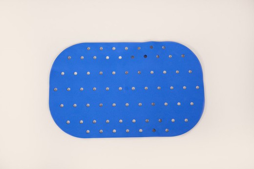 Alfombrilla de baño pequeña anti-patinazos 54 x 35 cm, azul