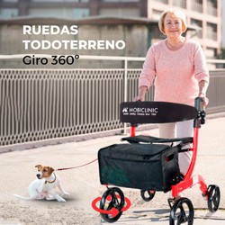 Andador de cuatro ruedas, Plegable, Asiento y respaldo, Cesta delantera  Invicto X1