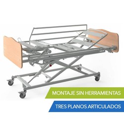 Cama articulada con carro elevador XPrim 3 con cabecero y piecero