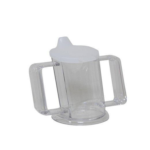 Taza handycup con tapa. Transparente