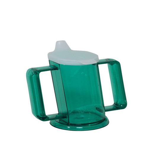 Taza handycup con tapa. Verde