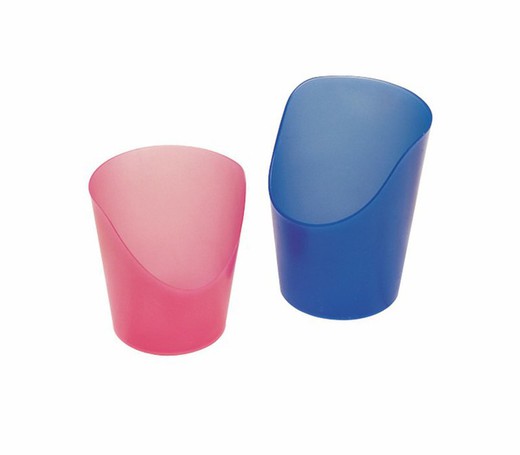 Vaso flexible para medicación color rosa