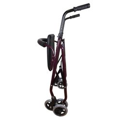 Andador, caminador de aluminio plegable con asiento y cesta Prado