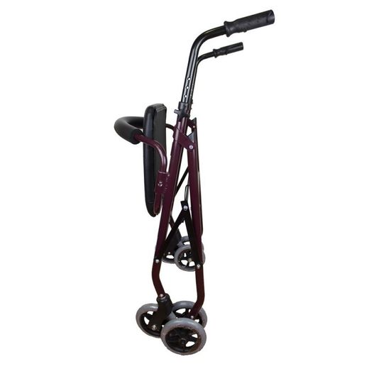 Andador, caminador de aluminio plegable con asiento y cesta Prado