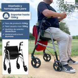 Andador Rollator, con Bolsa para la Compra F1