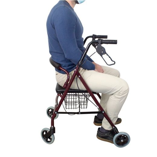 Andador Plegable , Aluminio con Frenos en manetas , Asiento y respaldo Escorial