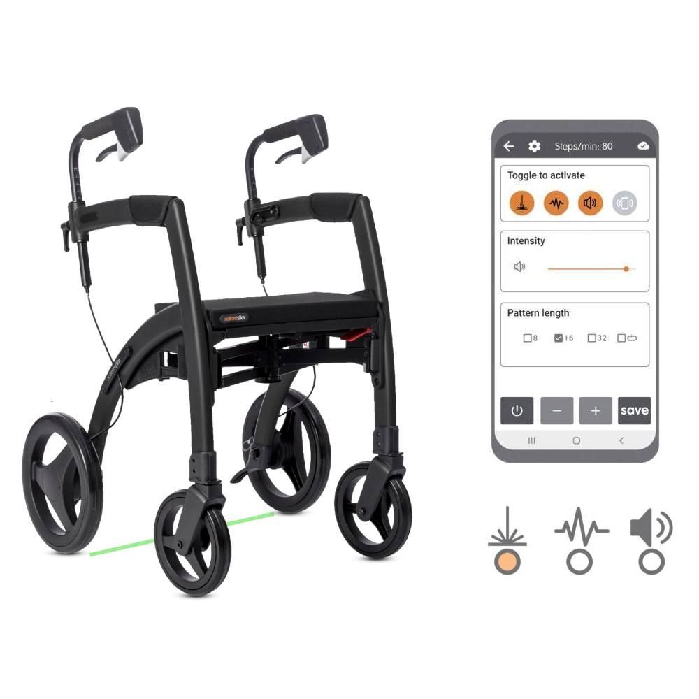 Andador rollator especial Parkinson Rollz Motion Rhythm Pequeño con laser