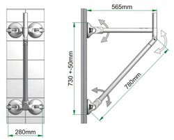 Apoyo QuattroPower asidera de baño  - 565 mm - con mango