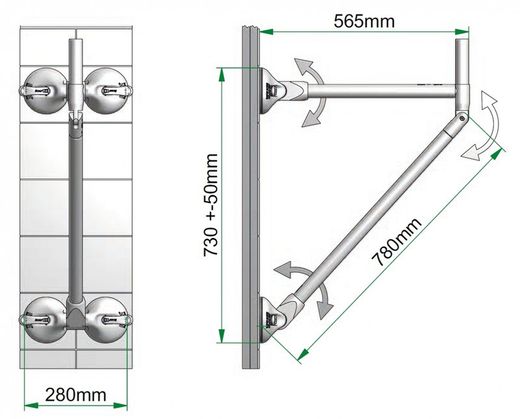 Apoyo QuattroPower, asidera de baño sin obra, para niños - 565 mm