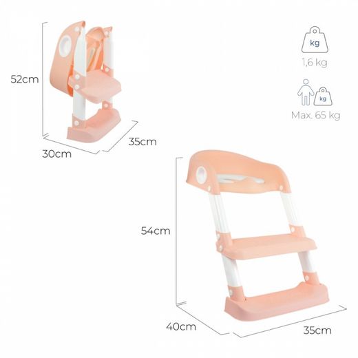 Asiento de inodoro infantil, con escaleras