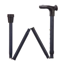 Bastón plegable y ajustable de empuñadura confort para diestros. Azul