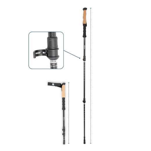 Bastón de trekking 100% de fibra de carbono.