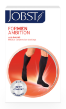 Calcetines JOBST® For Men Ambition 1 / Negro / Corto-Regular-39-45 cms. / CLASE 2