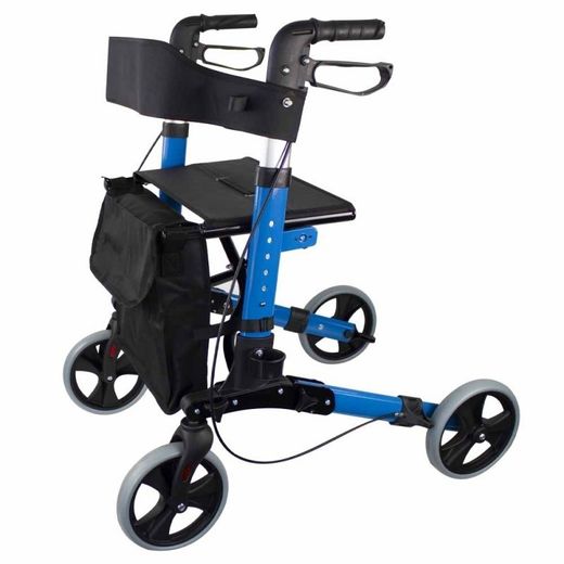 Caminador 4 ruedas plagable, con asiento y respaldo.Trajano De luxe