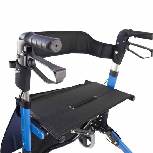 Caminador 4 ruedas plagable, con asiento y respaldo.Trajano De luxe