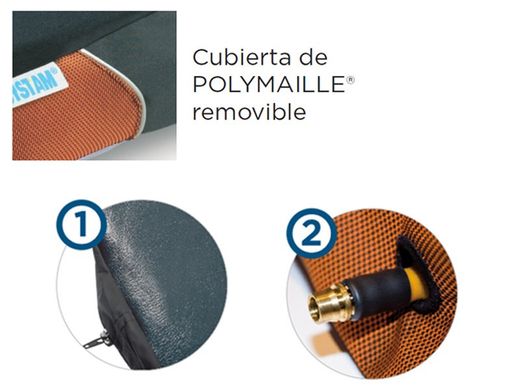 Cojín antiescaras de aire con 2 válvulas POLYAIR®. C6 C10