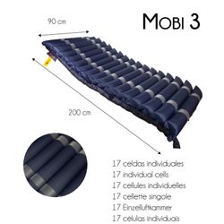 Colchón antiescaras de aire,con compresor 200x86x 12.8cm 17 celdas nylon