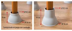 Conos elevación 14 cms, juego de 4 ¨patas de elefante¨.