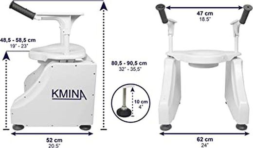 Elevador WC Eléctrico (150 kg), Alzador Inodoro con Apoyabrazos  KMINA