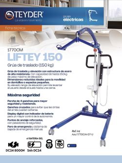 Grúa de traslado Liftey 150 kg con arnés de regalo