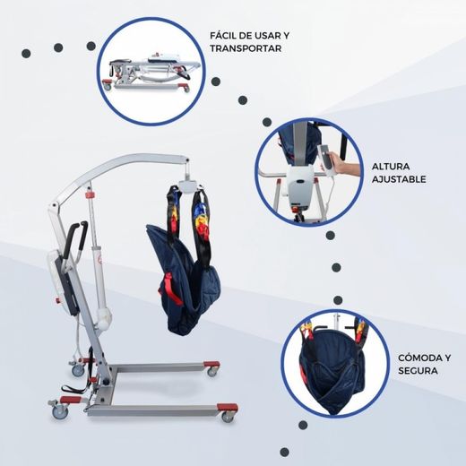Grúa eléctrica con Arnés de regalo, ajustable para 135 kg