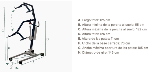 Grúa BARIÁTRICA 260 Kg FLY XL