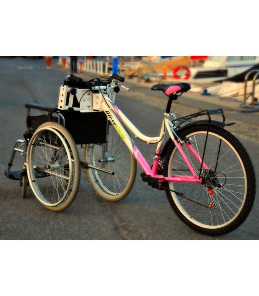 Kit adapta. Adaptador de bicicleta para silla de ruedas