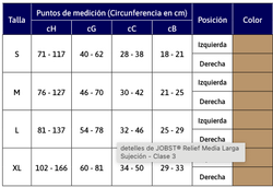 Media larga sujección a la cintura relief AG-T (20-30 mmhg) CCLL 2 de Jobst UNIDAD