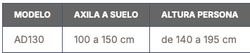 Muletas axilares plegables universales (3 tallas en 1)