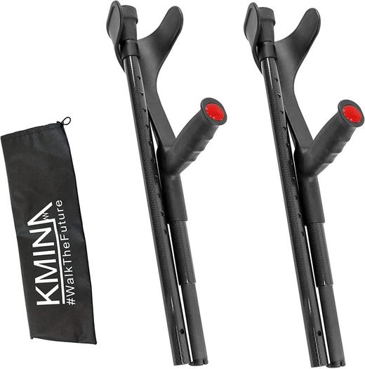 Muletas Plegables Fibra de Carbono, kmina 2 unidades