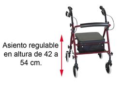 Rolator asiento regulable hi-low