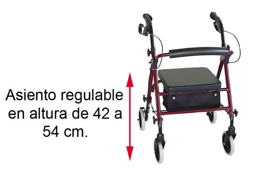 Rolator asiento regulable hi-low