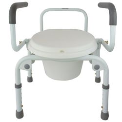 Silla con inodoro ,Reposabrazos abatibles ,Regulable en altura Cabo