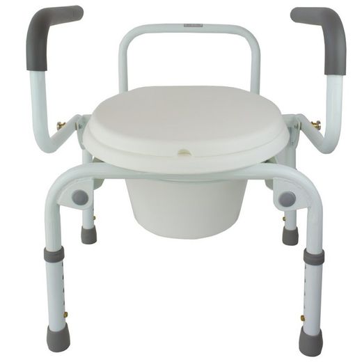 Silla con inodoro ,Reposabrazos abatibles ,Regulable en altura Cabo