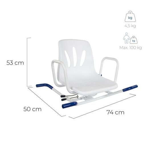 Silla de baño giratoria de Acero Inoxidable