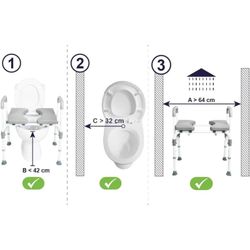 Silla de ducha, con orinal, y silla de wc ajustable kmina