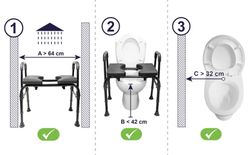 Silla de ducha, con orinal, y silla de wc ajustable kmina