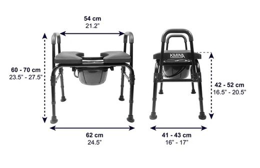 Silla de ducha, con orinal, y silla de wc ajustable kmina