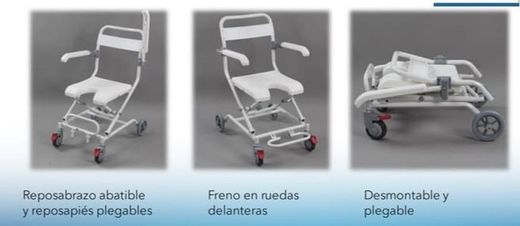 Silla de ducha, de aluminio, Plegable u360