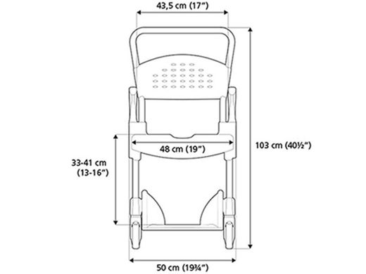 SILLA DE DUCHA Y WC "CLEAN" ABERTURA DELANT. 49 CM