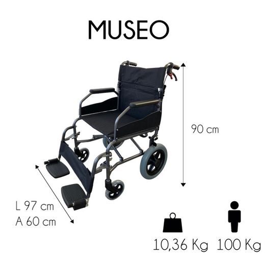 Silla de ruedas aluminio mini transfer plegable economica,museo