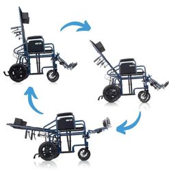 Silla de ruedas de acero plegable con respaldo reclinable PC 15/151