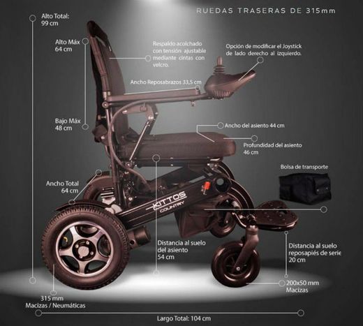 Silla de ruedas eléctrica kittos country