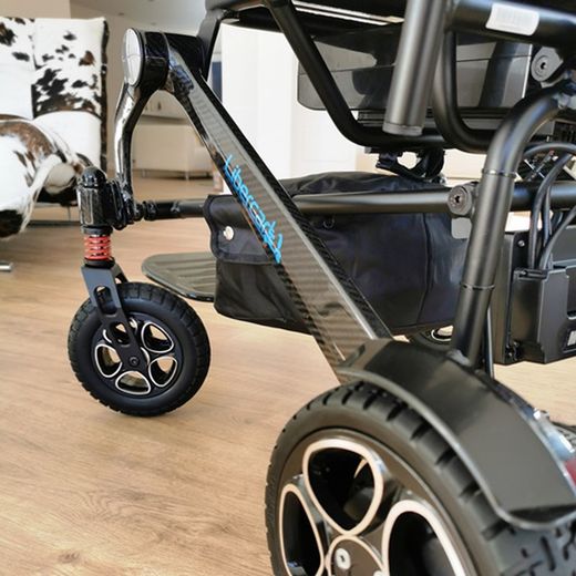 Silla de ruedas eléctrica libercar alma plegable de fibra de carbono