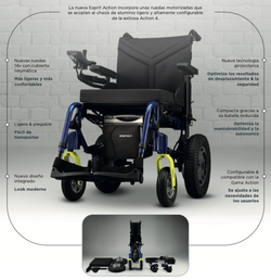 Silla de ruedas eléctrica plegable de aluminio Esprit Action de Invacare