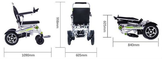 Silla de ruedas electronica con plegado automatico y control remoto airwheel H3T