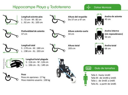Silla de ruedas Hippocampe Playa