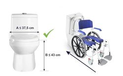 Silla de Ruedas para Ducha Autopropulsable con Inodoro de kmina