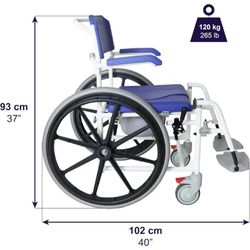 Silla de Ruedas para Ducha Autopropulsable con Inodoro de kmina