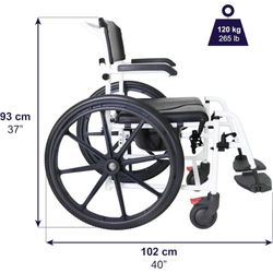 Silla de Ruedas para Ducha Autopropulsable con Inodoro de kmina